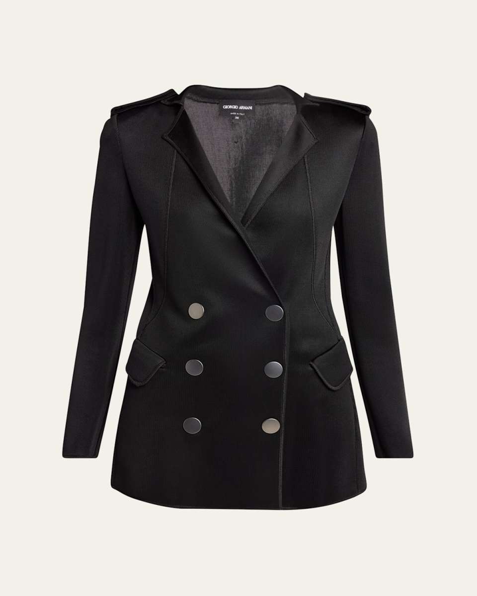 Double-Breasted Viscose Jersey Blazer